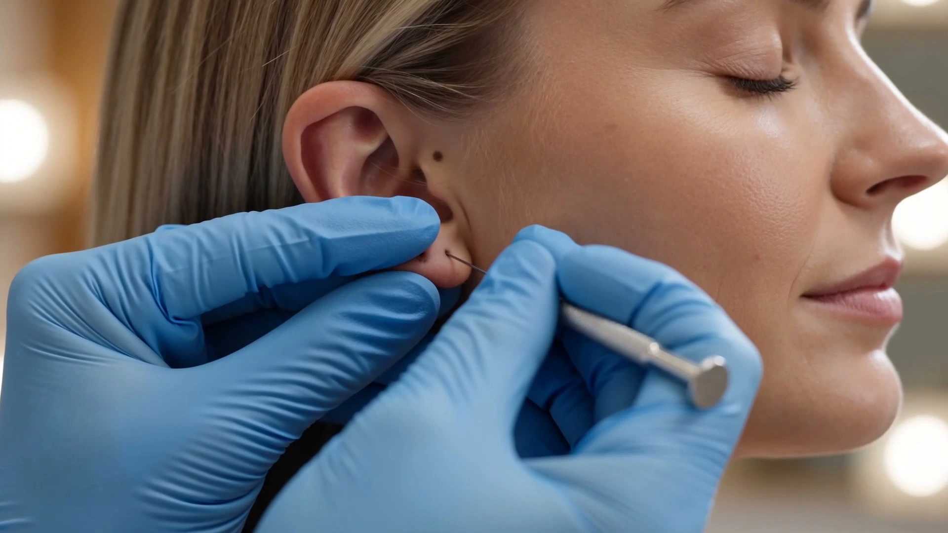 Single piercing at Blackbird Tattoo & Piercing